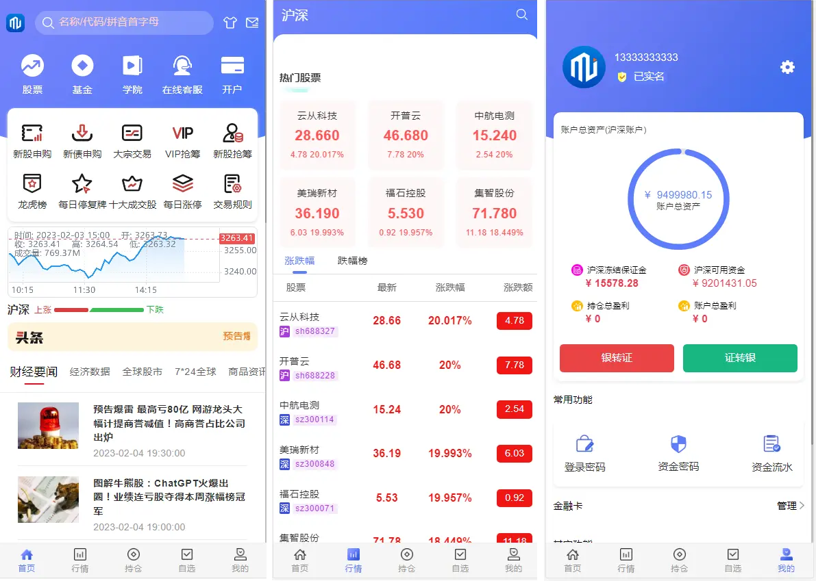 JAVA高端新版双融/大宗抢筹/沪深京港美股票/新股/挂单/双融交易/策略融资