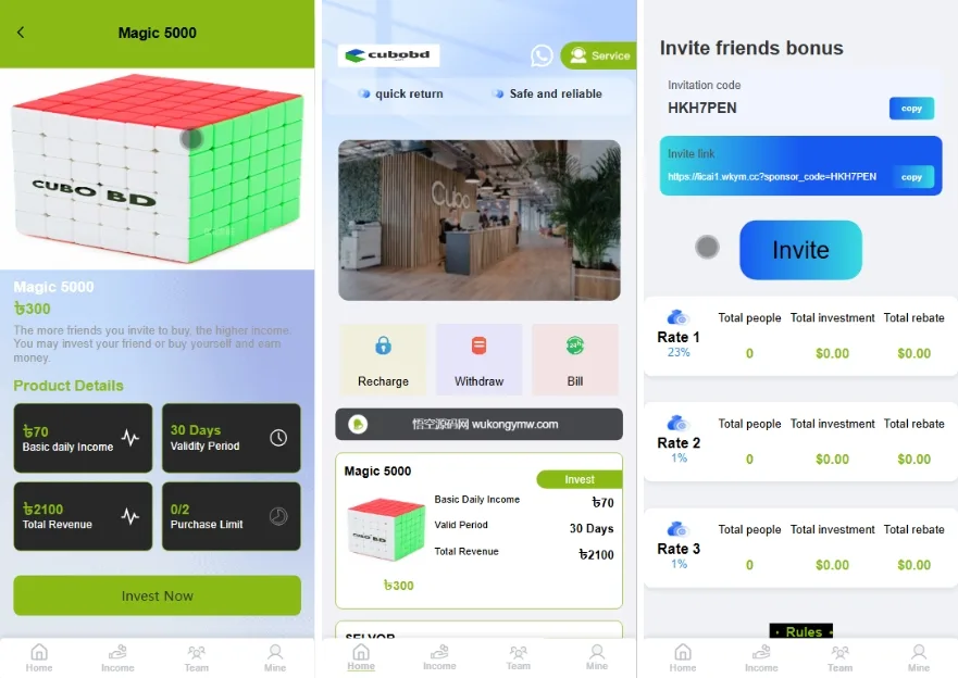 Cubobd海外投资理财源码下载/前端HTML+后端PHP源码下载