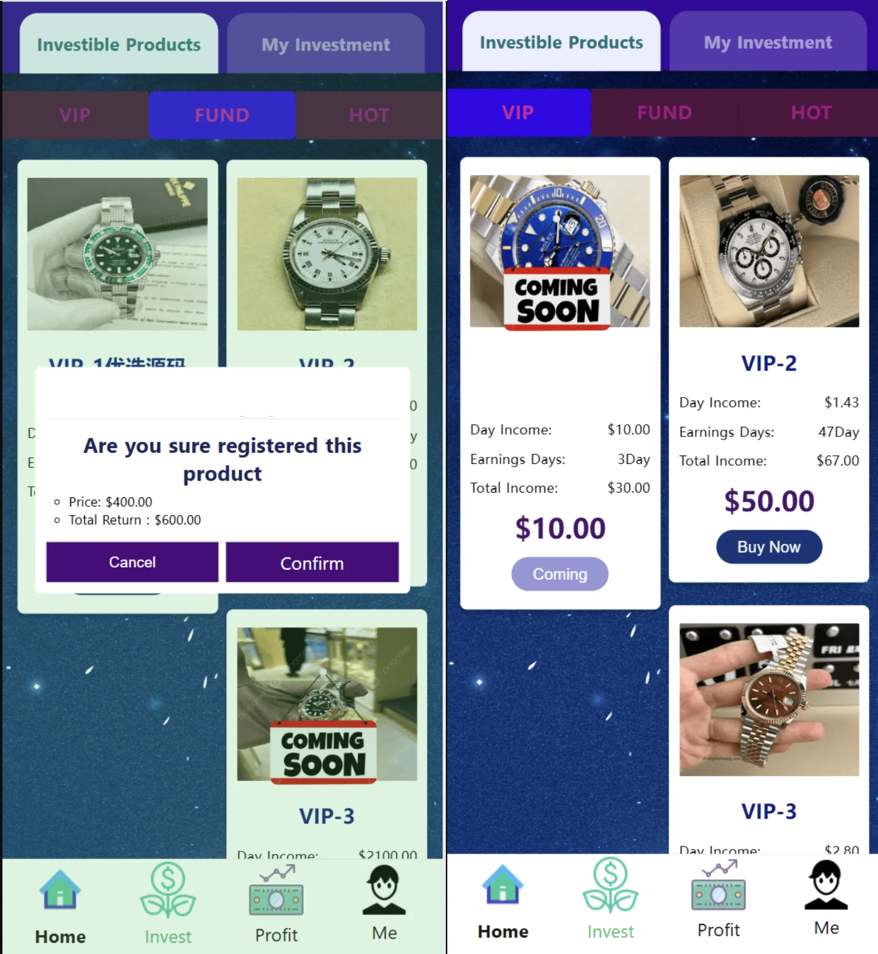 新UI/劳力士/奢侈品手表商城投资理财源码/投资理财系统源码