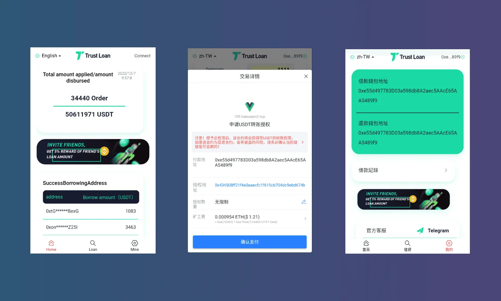 【多语言贷款秒U系统】usdt借贷授权+贷款盗U源码+二开版